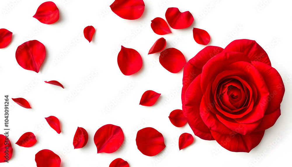 Red rose petals heart isolated with white highlights, png Red rose petals heart isolated with white highlights, png