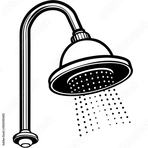 shower silhouette 
 vector art 
