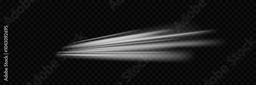 Flying lines of speed and movement. On a transparent background.