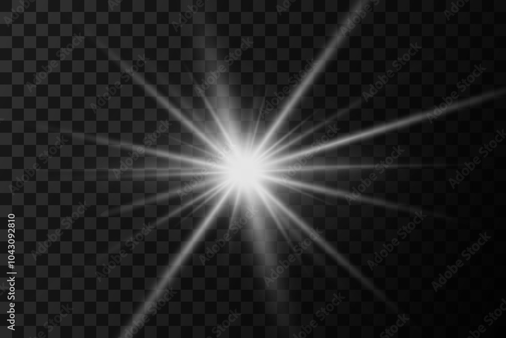 Flash of stars and rays. On a transparent background. Flash of stars and rays. On a transparent background.