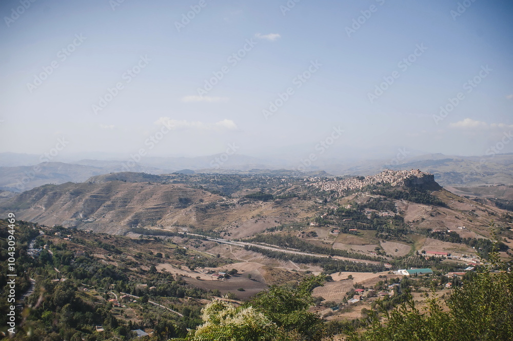Obraz premium view from the top of the mountain in Sicily
