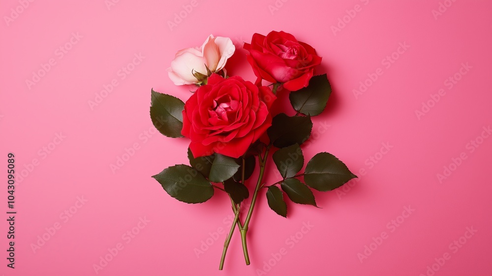 A single flower stem against a solid color background A single flower stem against a solid color background