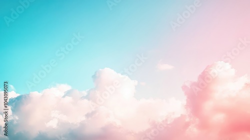 A gentle background with soft pastel gradients transitioning from light pink to baby blue, evoking a peaceful feeling. 