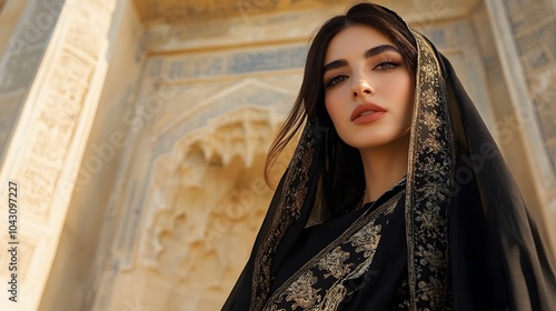 woman Beautiful middle eastern woman wearing abaya. 