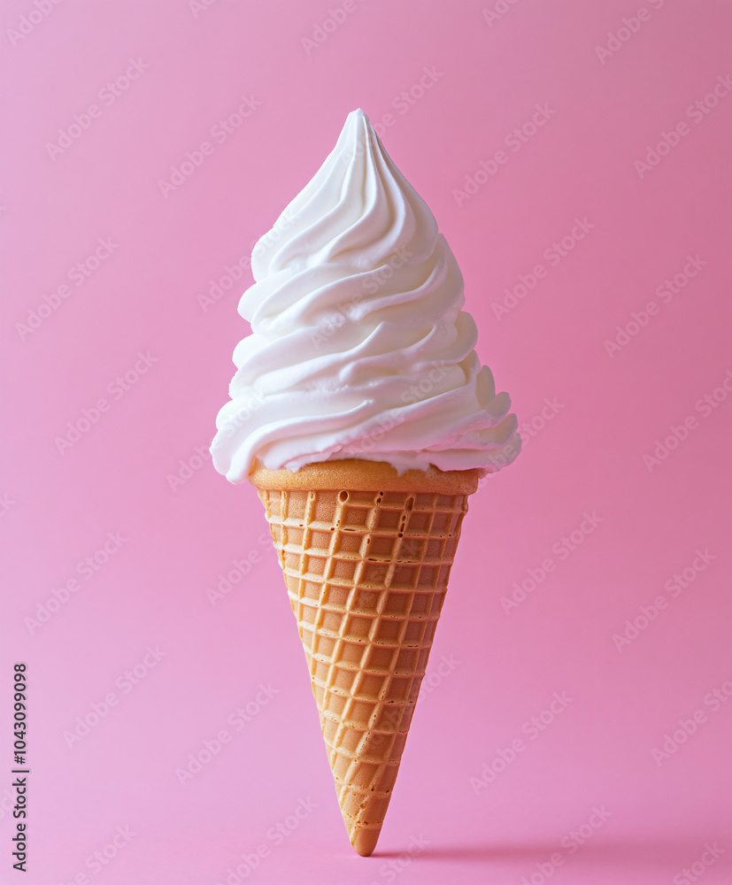 Ice cream cone on a pink background. Ice cream cone on a pink background.