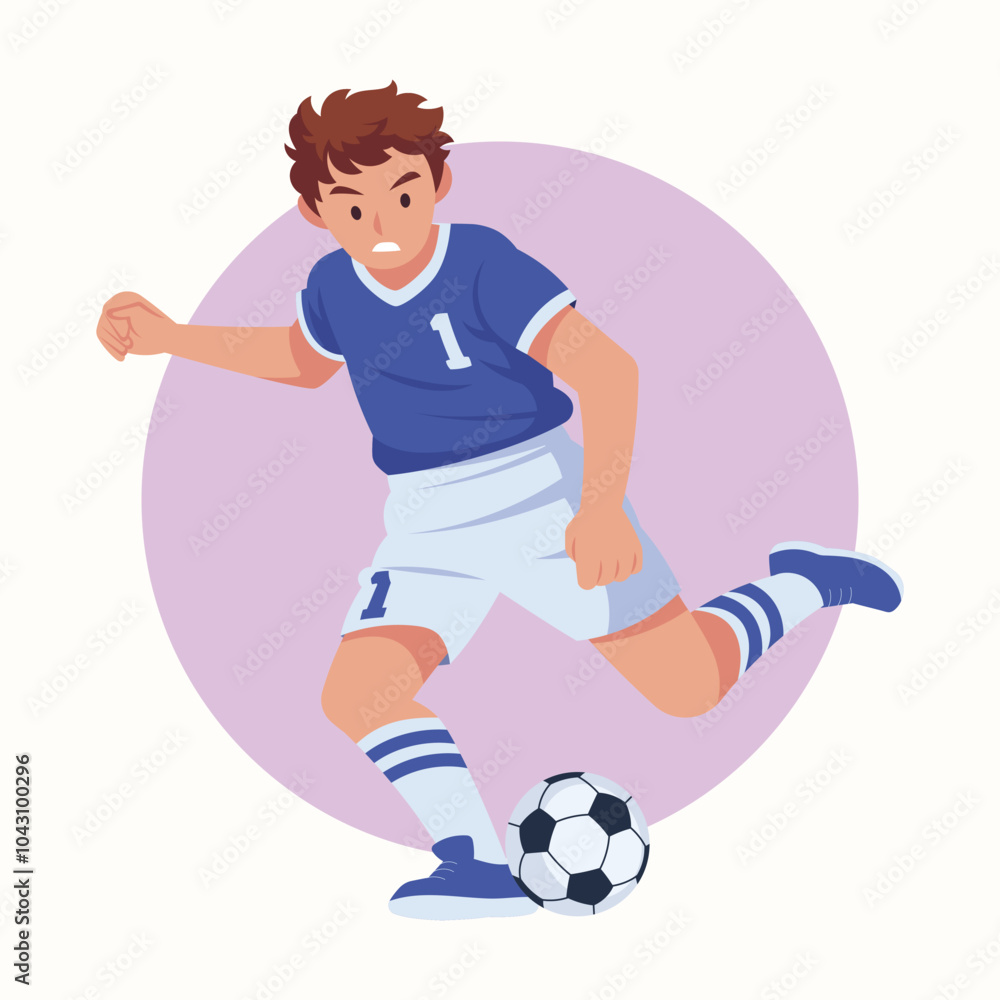 flat vector football player illustration flat vector football player illustration