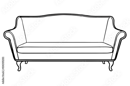 Sofa vector silhouette white background