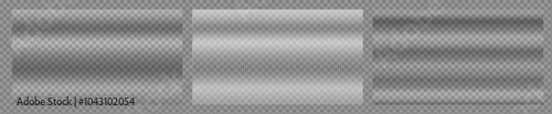 Vector white ribbed glass texture background set. Soft frosted acrylic reeded wavy surface. Transparent overlay effect for wavy clear plastic texture. Acrylic reeded fluted panel close-up.	