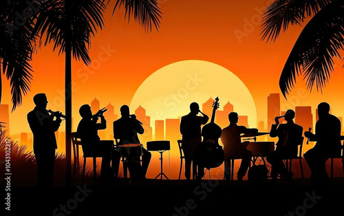 generated illustration Group of jazz musicians photo