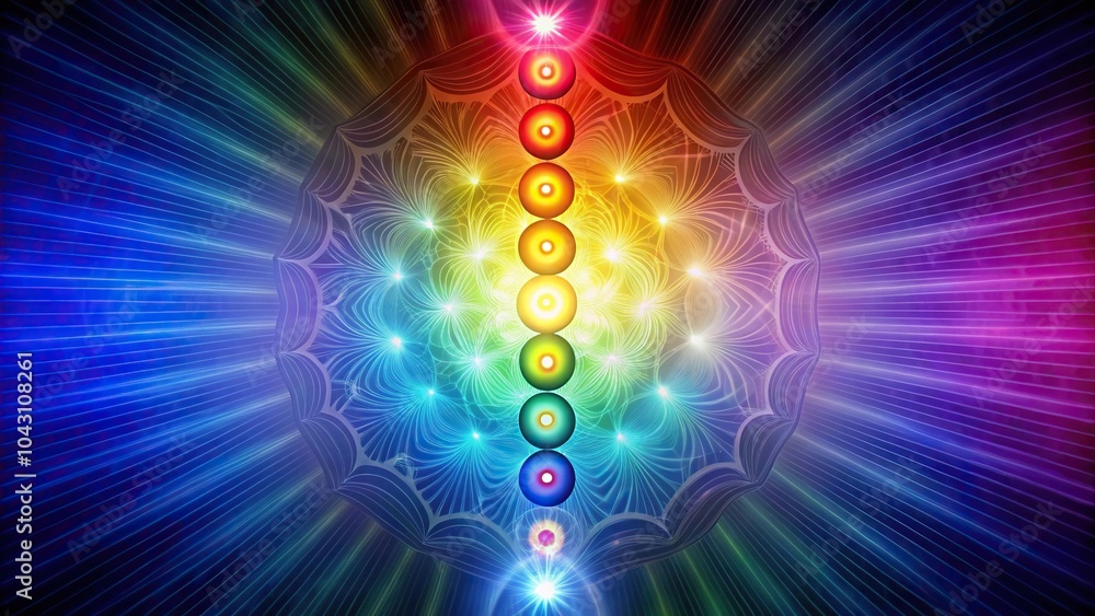 Fototapeta premium Good energy chakra healing picture with spiritualistic leading lines