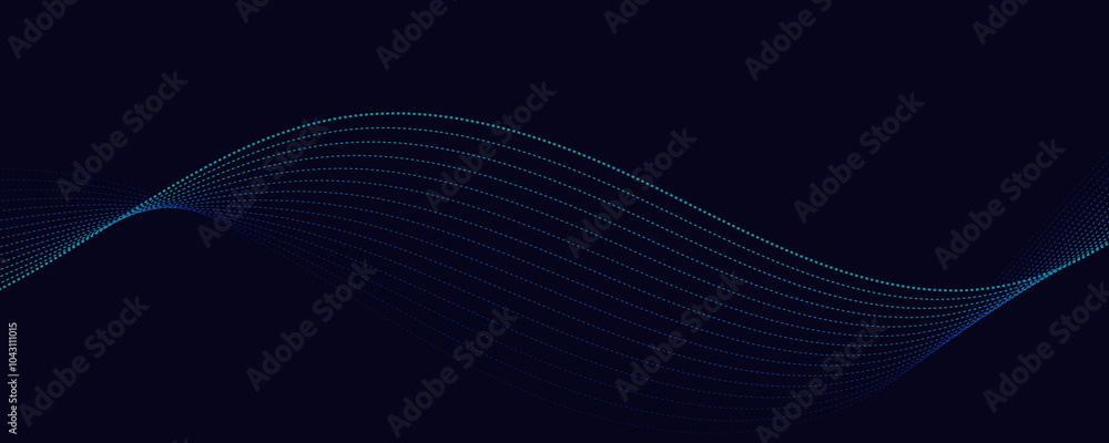 Abstract blue background with waves. Futuristic waves and particles Abstract blue background with waves. Futuristic waves and particles
