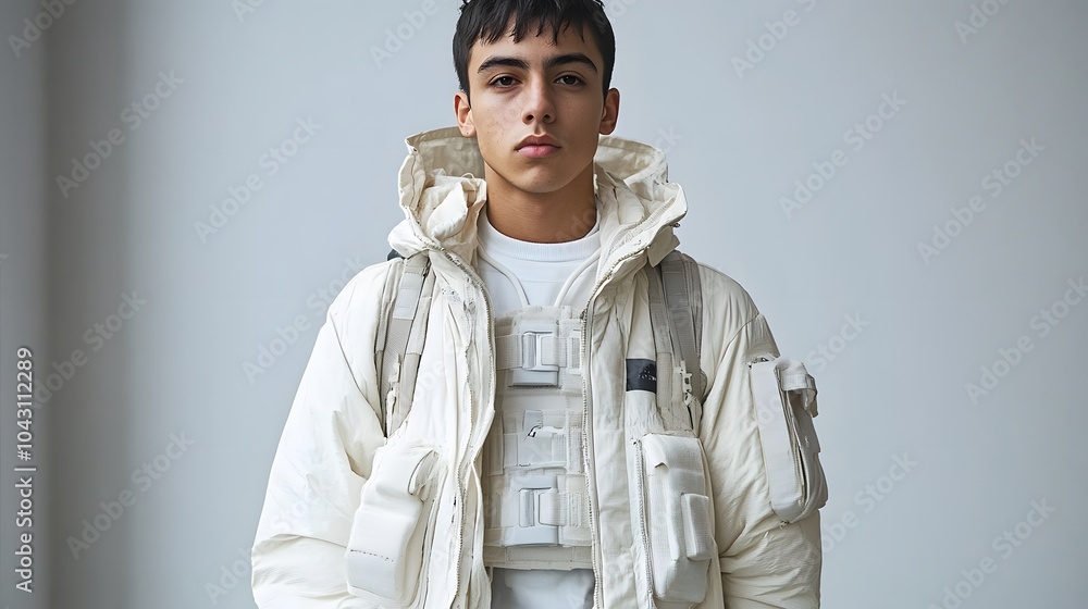 Fototapeta premium Clothing with smart fabric technology that reacts to changes in environment, blending fashion and innovation