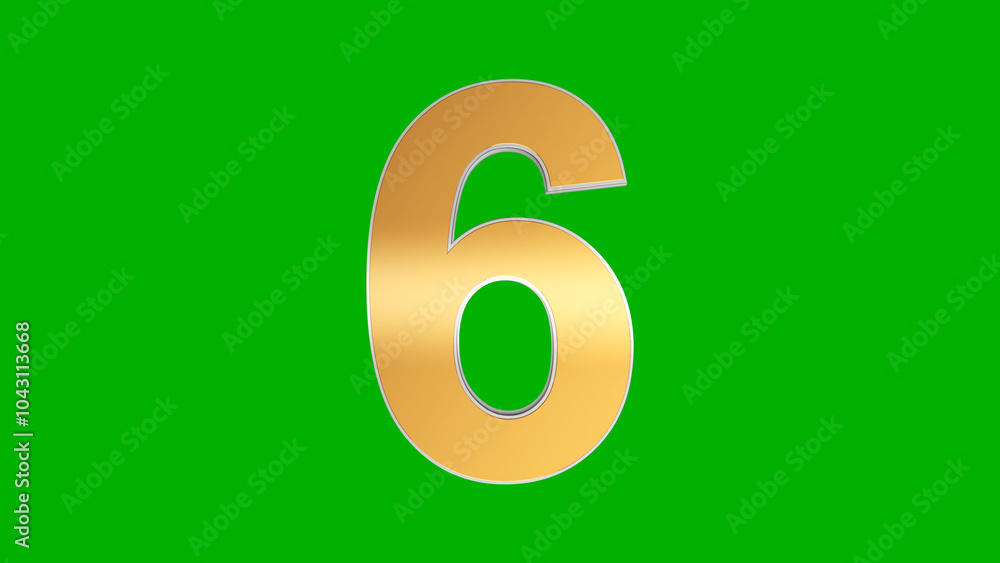 Number Six on Green Screen