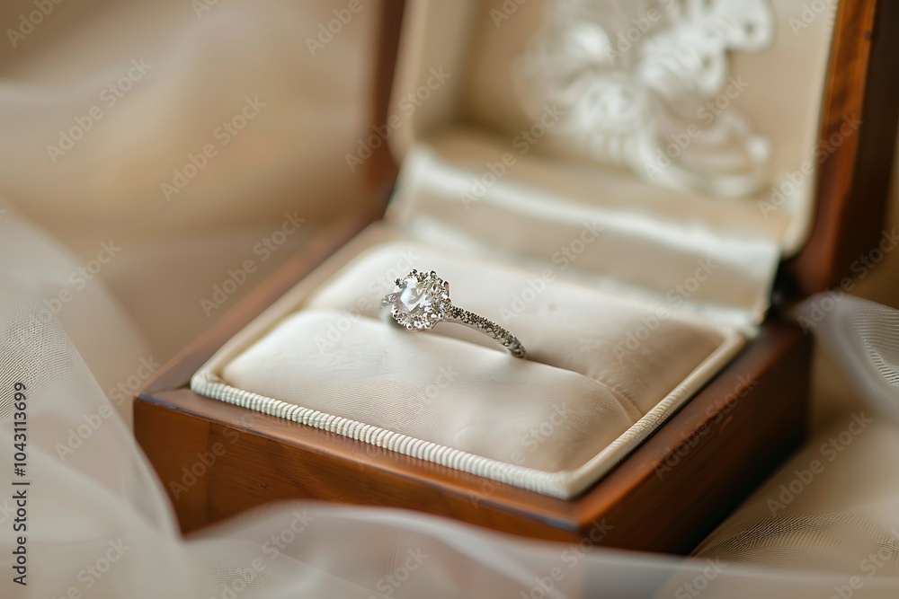 Diamond ring in a white box Diamond ring in a white box