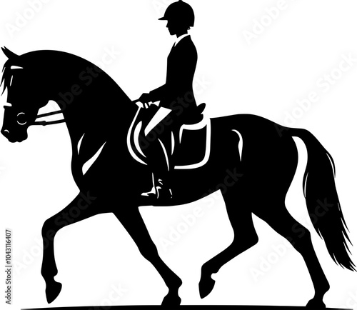 Horse Rider Silhouette Minimalist Illustration Symbol Element Vector