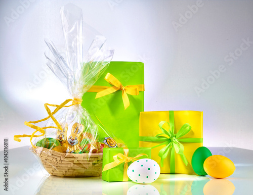 Ostergeschenke, Ostern, Geschenke, Ostereier, Korb,  photo