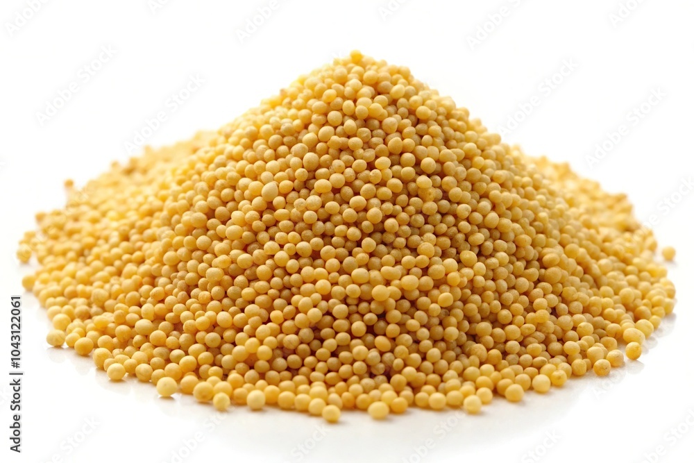 Great Millet Grains isolated on white background from a low angle Great Millet Grains isolated on white background from a low angle