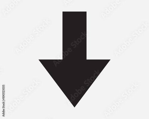 Down Arrow Pointer Pointing Point Under Beneath Underneath Download Below Descend Regress Backout Back SVG Sign Icon Shape Outline Black White Vector