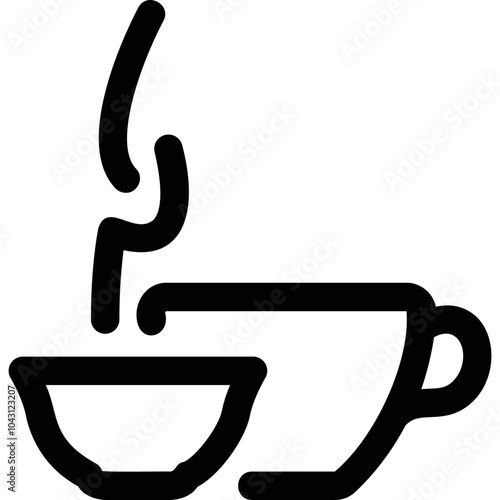 Simple vector icon bowl for tea
