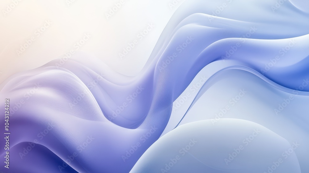 Obraz premium A minimalist background featuring smooth fractal waves in soft hues, creating a peaceful and harmonious look.