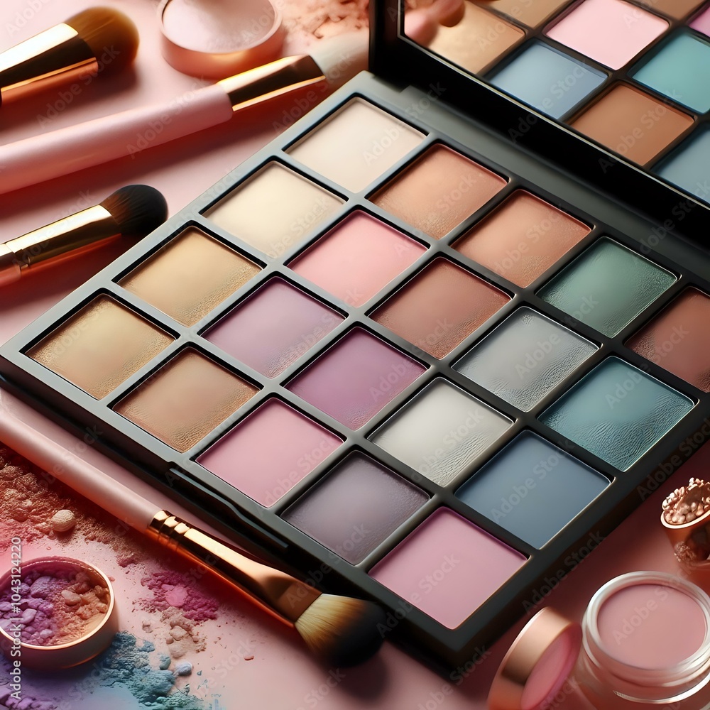 Vibrant Makeup Palette with Brushes and Accessories Vibrant Makeup Palette with Brushes and Accessories