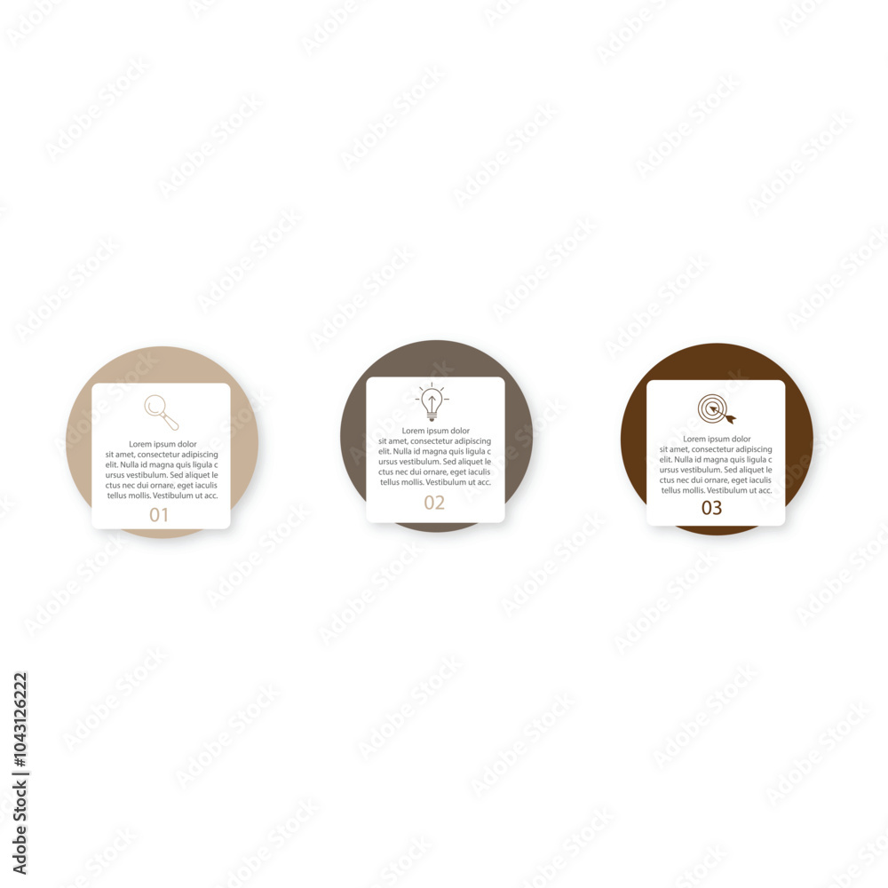 Fototapeta premium Vector infographic business presentation template with circular interconnection with 3 options.