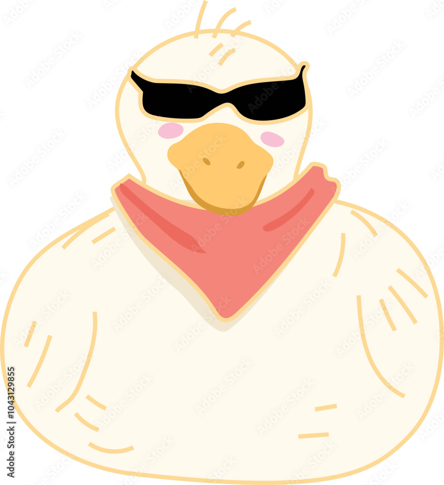Cute duck cartoon on white background. Vector illustration. Cute duck cartoon on white background. Vector illustration.