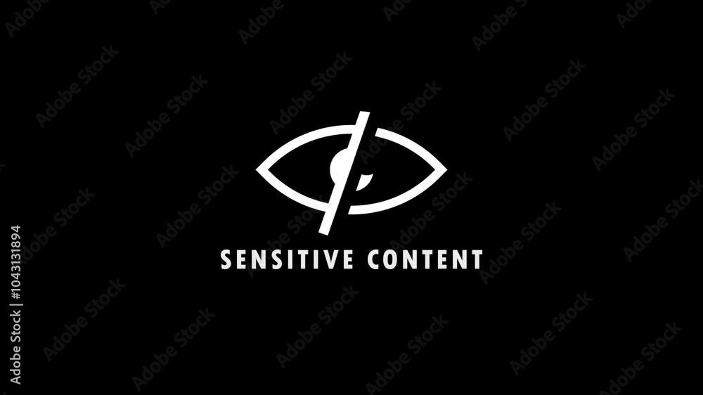 Animation warning to see, dangerous sign to see sensitive warning. sensitive content Animation warning to see, dangerous sign to see sensitive warning. sensitive content