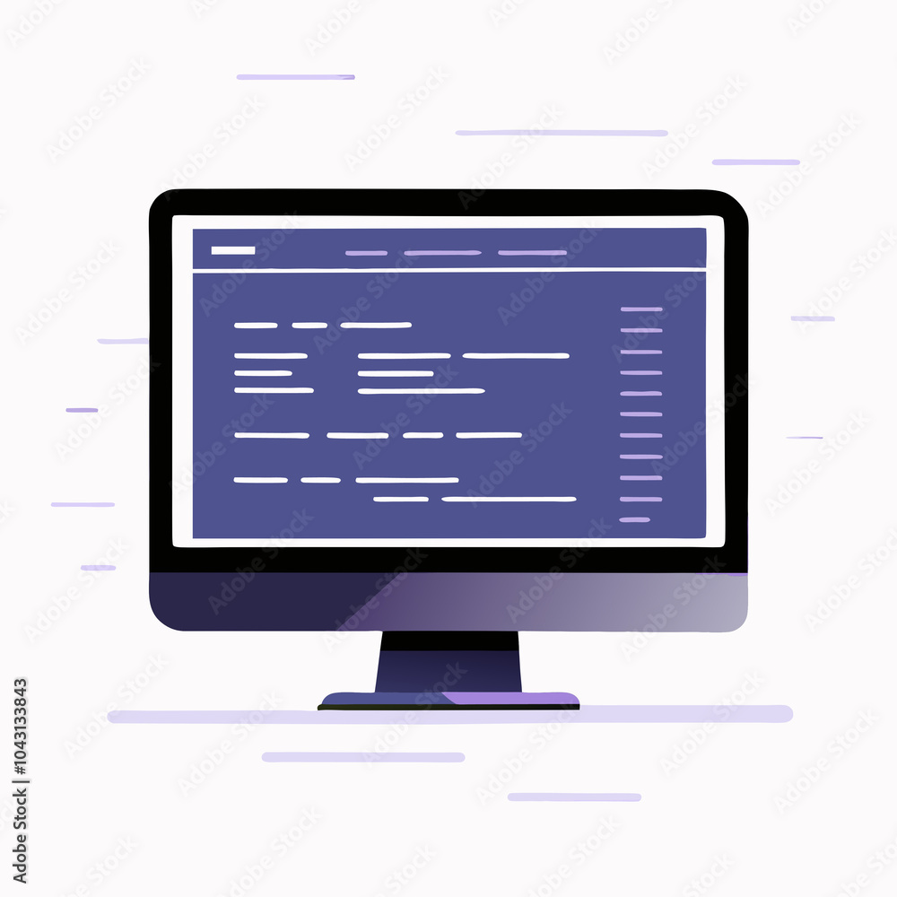 Monitor Displaying Code in Minimalist Style Monitor Displaying Code in Minimalist Style
