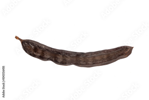 Carob fruit isolated on whi...