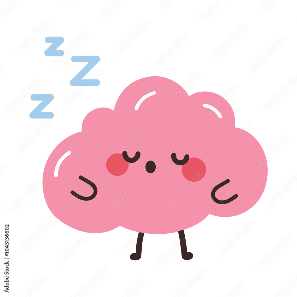 kawaii cute brain sleep kawaii character vector illustration design kawaii cute brain sleep kawaii character vector illustration design
