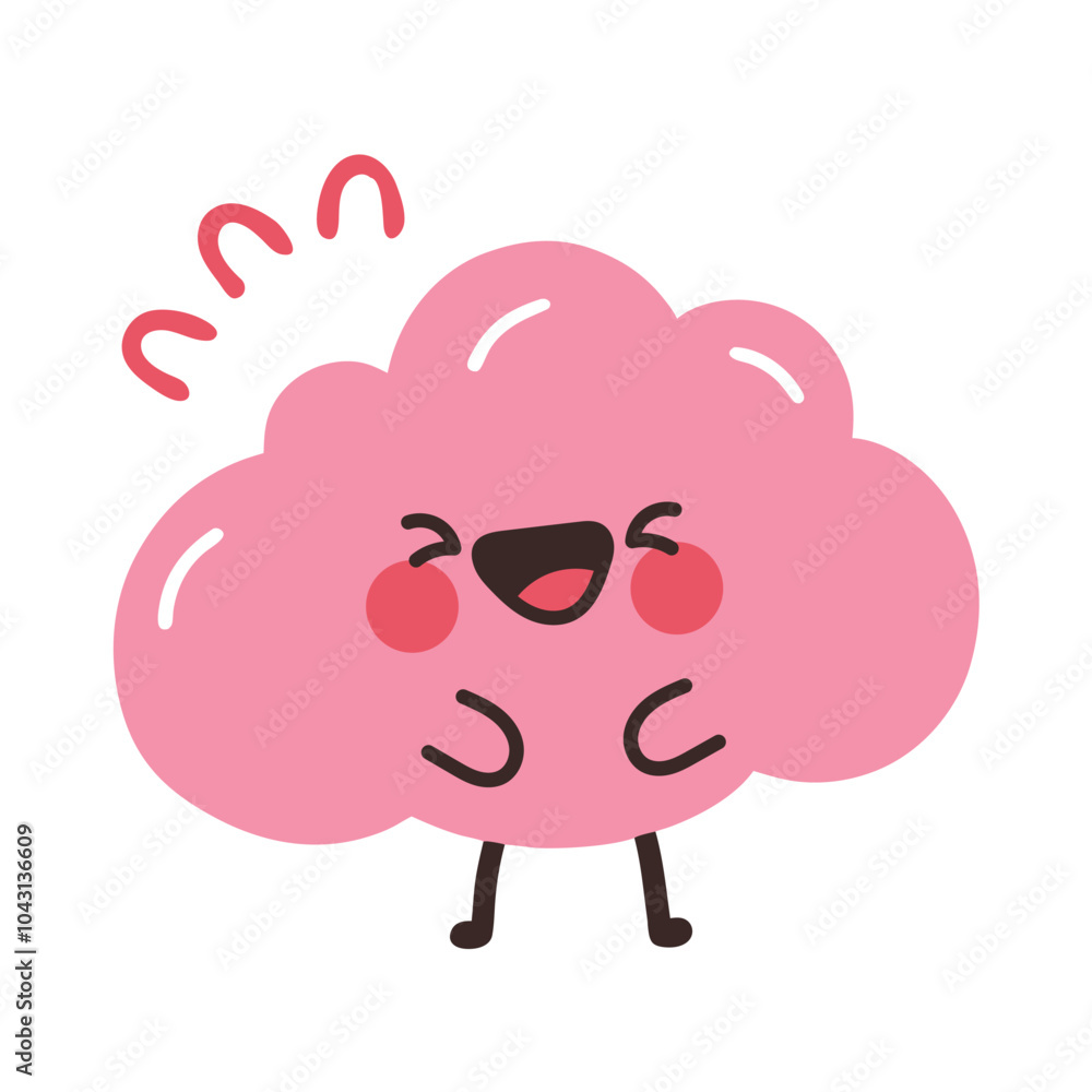 Fototapeta premium cute cloud kawaii cartoon vector illustration graphic design pink color