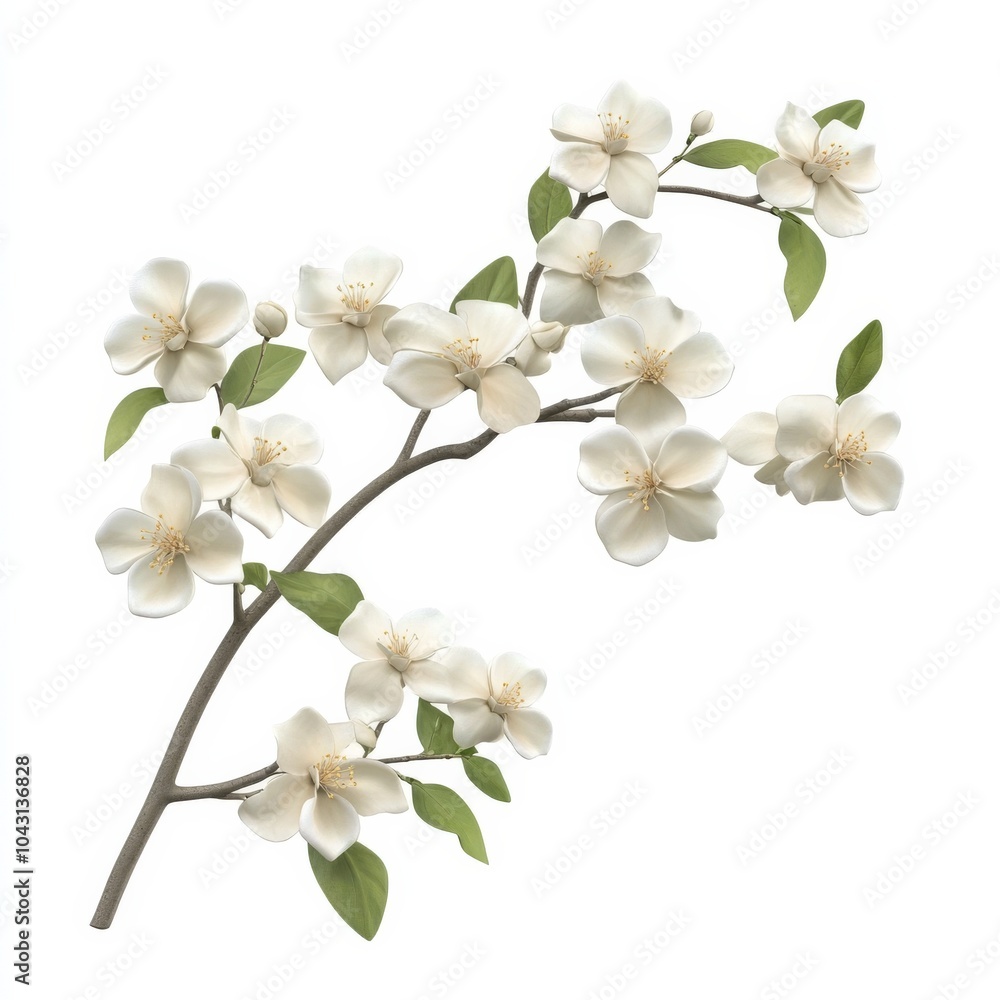 Obraz premium Jasmine bouquet, white isolation