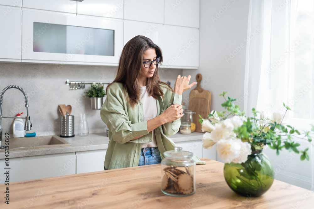 Life goals, simple living and morning routine. Young beautiful woman living alone, daydreaming in her new apartment, moved in after job promotion and salary raise. Life goals, simple living and morning routine. Young beautiful woman living alone, daydreaming in her new apartment, moved in after job promotion and salary raise.