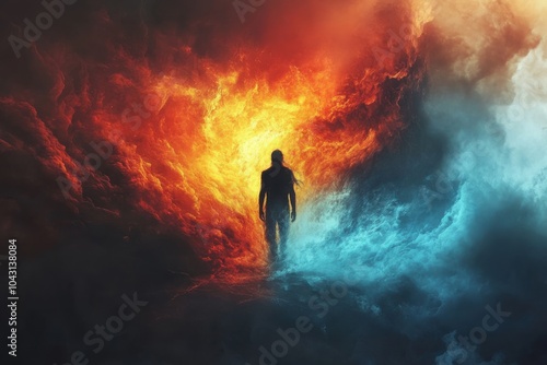 storm and thunder and fire background