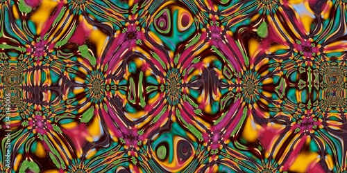 Abstract Kaleidoscope Geometry Psychedelic Art Pattern Background Wallpaper