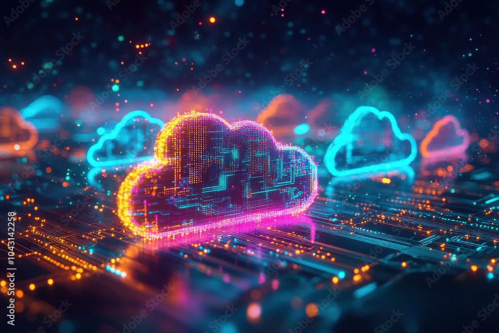 Clouds with a bright pink and blue glow. The clouds are surrounded by a cityscape with buildings and lights. Scene is futuristic and vibrant
Clouds with a bright pink and blue glow. The clouds are surrounded by a cityscape with buildings and lights. Scene is futuristic and vibrant