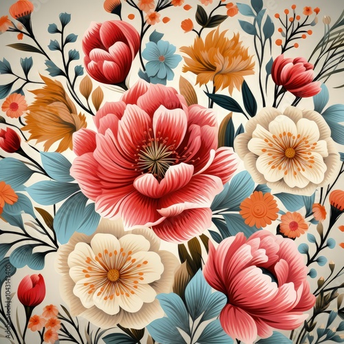 Wallpaper Mural Embrace the Bohemian Spirit with This Whimsical Floral Artwork Torontodigital.ca