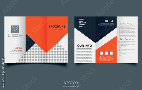 Black orange elegance business trifold Brochure Template.