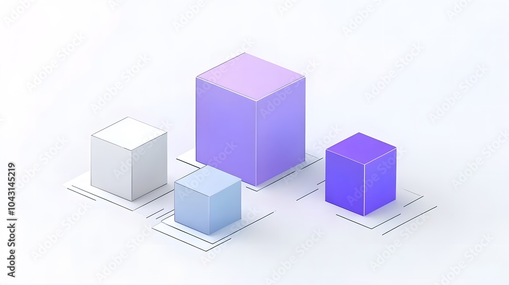 Abstract 3d render, geometric composition with cubes, background design Abstract 3d render, geometric composition with cubes, background design