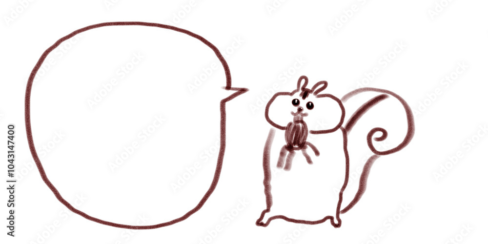 ほお袋のふくらんだリスのイラスト(吹き出し) ほお袋のふくらんだリスのイラスト(吹き出し)