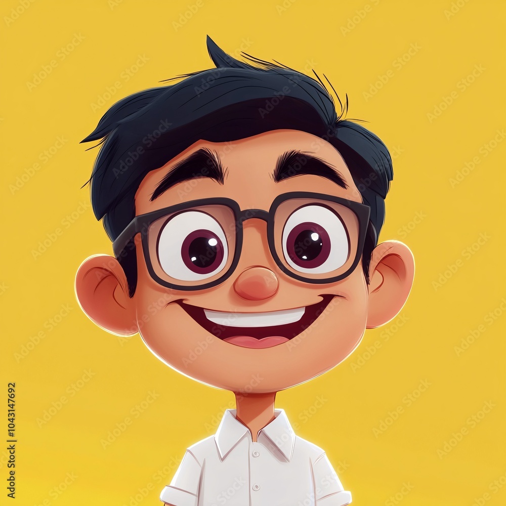 a cartoon chalta with a jolly expression a cartoon chalta with a jolly expression