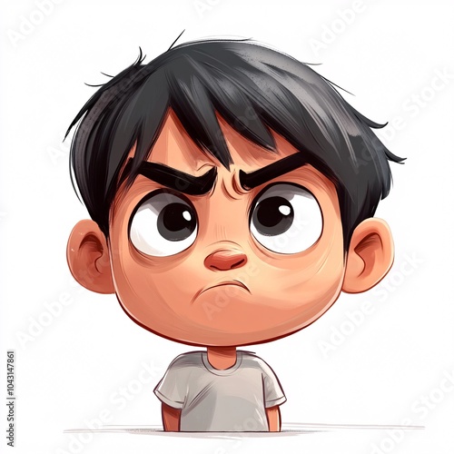 a cartoon chalta with a resentful expression photo