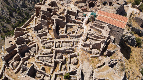 Obraz na płótnie Chios island - Greece. The abandoned village of Anavatos, often called the