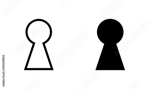 Door key hole icon in generic style. House security sign symbol