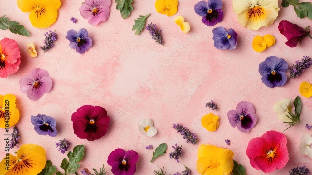 A vibrant arrangement of colorful flowers on a pink background, ideal for decoration or design. A vibrant arrangement of colorful flowers on a pink background, ideal for decoration or design.