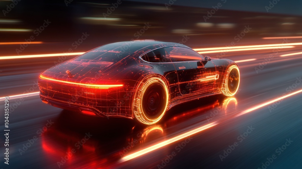 Futuristic AI-Powered Self-Driving Car and Smart Control Concept Stock ...