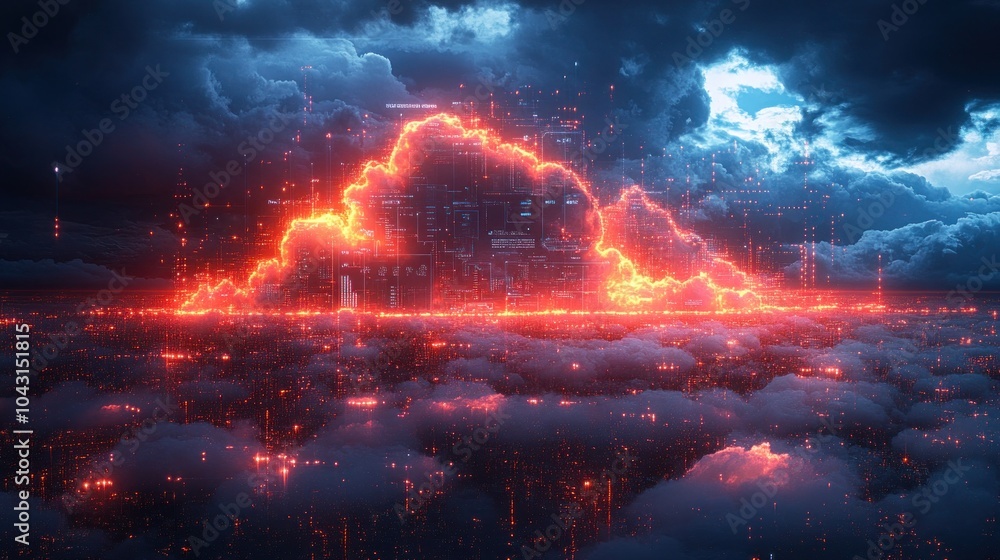 AI Weather Prediction System in Action, Showcasing Cloud Patterns and Digital Interfaces. AI Weather Prediction System in Action, Showcasing Cloud Patterns and Digital Interfaces.