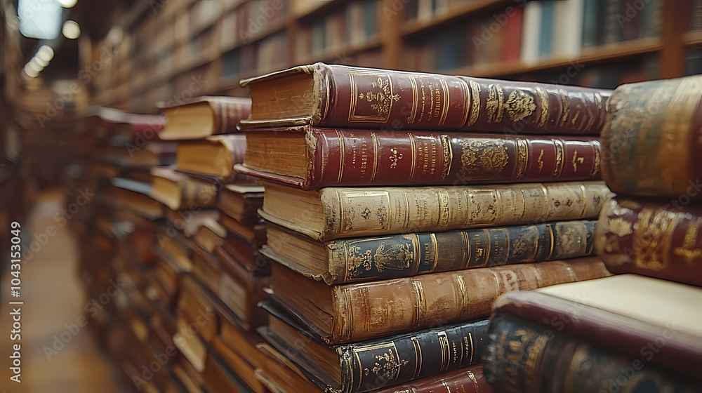 Blurred bookshelf background.Bookshelf in Library with antique books. 3d rendering. Blurred bookshelf background.Bookshelf in Library with antique books. 3d rendering.
