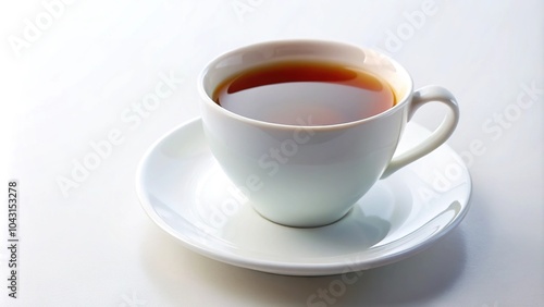 Wallpaper Mural Earl Grey tea in white cup on saucer against white background Torontodigital.ca